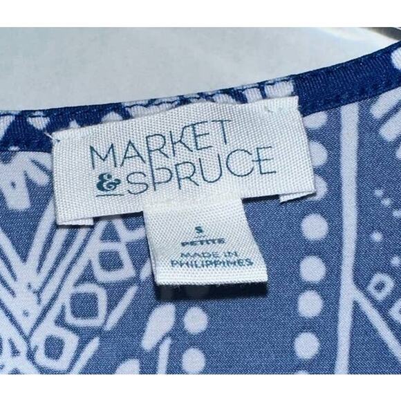 Market & Spruce Blue/White‎ Batik Print Romper Size S - Picture 5 of 5